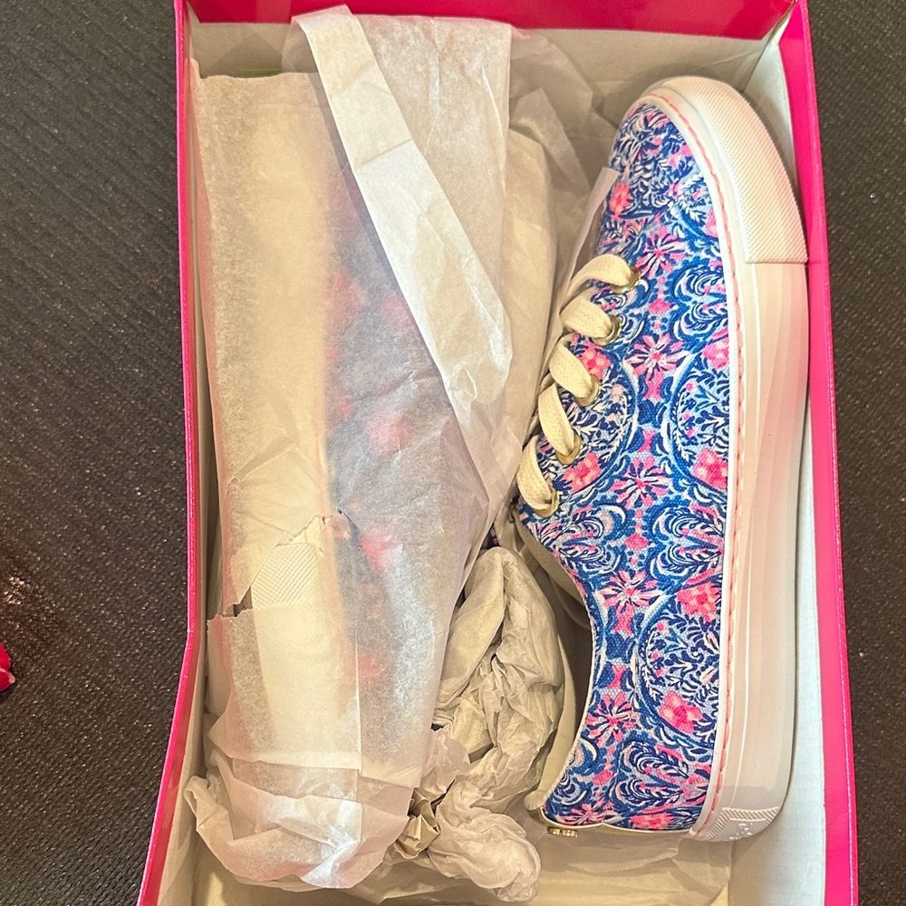 Lilly Pulitzer Blue and Pink Patterned Sneakers